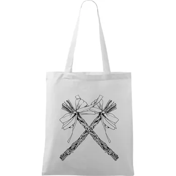 Nákupní taška Pomlázky zkřížené - Taška bavlněná - 42 x 38 cm ( Bílá )