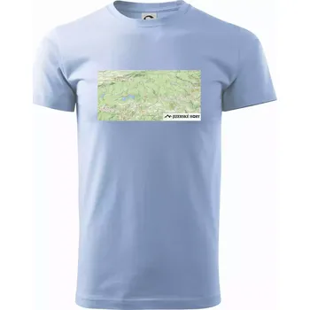 Pánská móda Jizerské hory mapa - Klasické pánské triko vyšší gramáže - M ( Pyžamově světlá modrá )