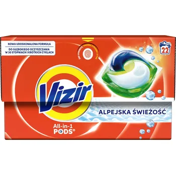 Kapsle na praní VIZIR ALL IN 1 PODS ALPSKÁ SVĚŽEST 22 PRANÍ