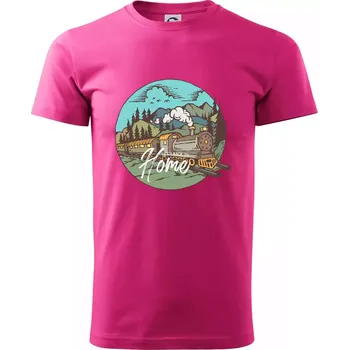 Pánská móda Train back to home - Klasické pánské triko vyšší gramáže - XL ( Purpurová )