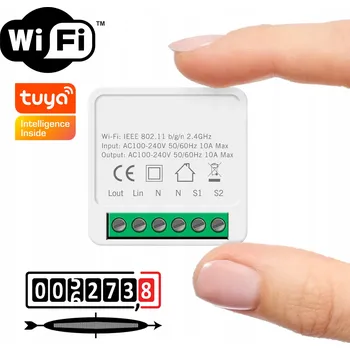 vypínač WiFi Relé TUYA Smart Life Zásuvka Spínač 10A MĚŘENÍ proudu a energie