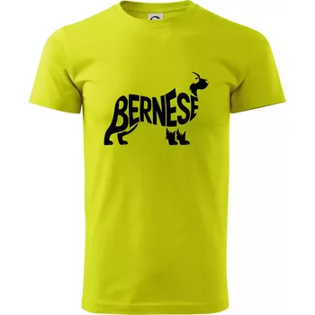 Bernese Mountain Dog nápis v těle - Klasické pánské triko vyšší gramáže - M ( Limetková )