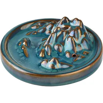 Vonná tyčinka Keramický podstavec na vonné tyčinky BACKFLOW, tyrkysový