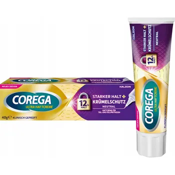 Péče o zubní náhradu Upevňovací krém na zubní protézy Corega ochrana proti zbytkům jídla 40 g