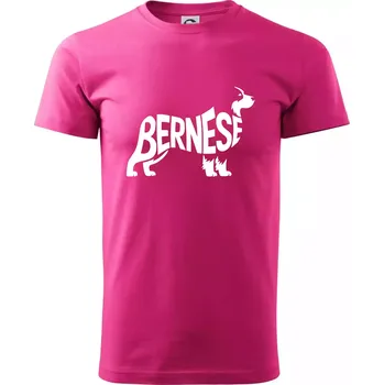 Pánské tričko Bernese Mountain Dog nápis v těle - Klasické pánské triko vyšší gramáže - L ( Purpurová )