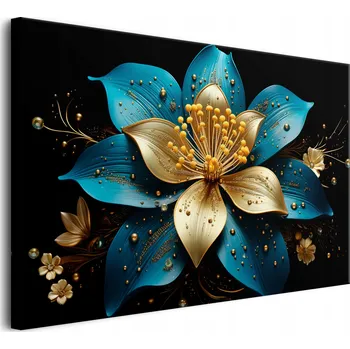 Obraz Obraz na plátně na zeď do obývacího pokoje zlatý květ granátové zlato glamour 60x90