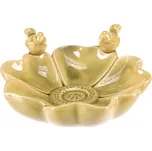 Pítko pro ptáčky keramické 25 x 26 x 11 cm tvar květu žluté