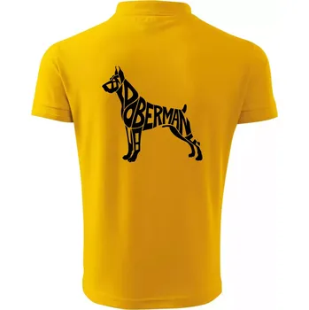 Pánská košile Doberman - nápis v tělě - Polokošile pánská Pique Polo 203 - 2XL ( Žlutá )