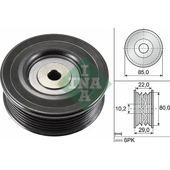 Vratná/vodicí kladka, klínový žebrový řemen INA 532 0799 10