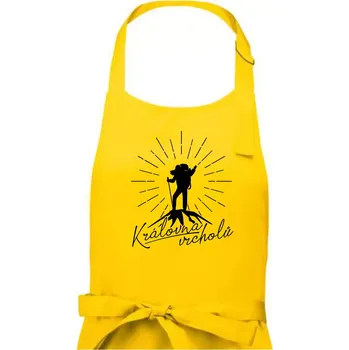 Kuchyňská zástěra Královna vrcholů - Dámská zástěra na vaření - Univerzální velikost ( Žlutá )