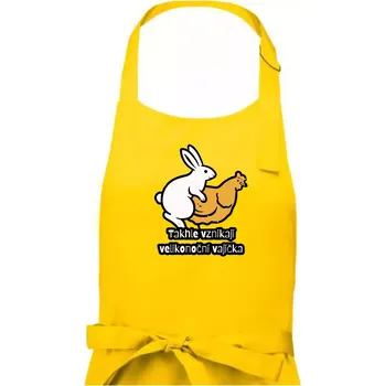 Kuchyňská zástěra Takhle vznikají velikonoční vajíčka - Pánská zástěra na vaření - Univerzální velikost ( Žlutá )