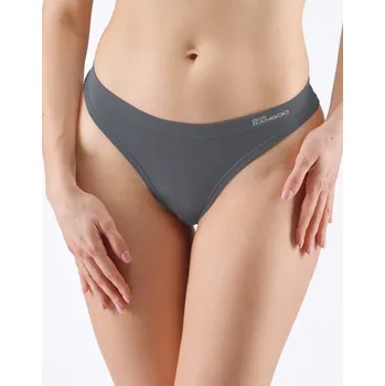 Kalhotky GINA dámské kalhotky brazilky, bezešvé, klasické, jednobarevné Eco Bamboo 06014P - tm. šedá L/XL, vel. L/XL, tm. šedá
