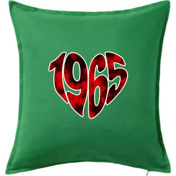 Polštář 1965 v srdci - Polštář 50x50 - 50x50 - Pouze potah ( Středně zelená )