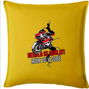 Polštář Nedalo se odolat, mám to v sobě silniční motorka - Polštář 50x50 - 50x50 - Pouze potah ( Žlutá )