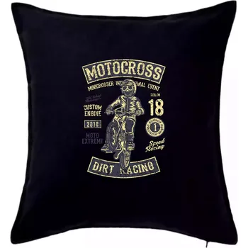 Polštář Moto Cross vintage - Polštář 50x50 - 50x50 - Pouze potah ( Černá )