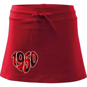 Dámská sukně 1950 v srdci - Sportovní sukně - two in one - M ( Červená )