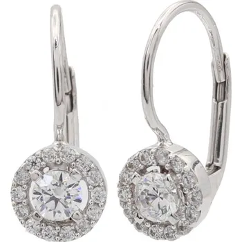 Náušnice Zlaté náušnice z bílého zlata se zirkony ESWTK3-3.75W (585/1000) 2.45 g