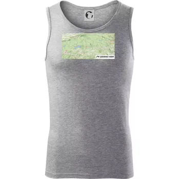 Jizerské hory mapa - Tílko pánské Core - M ( Tmavě šedý melír )