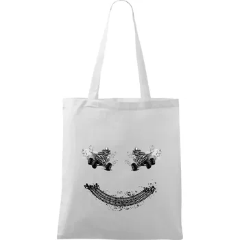 Čtyřkolka smile - Taška bavlněná - 42 x 38 cm ( Bílá )