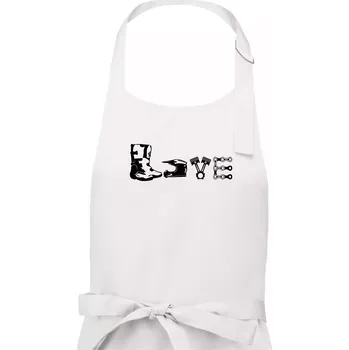 Kuchyňská zástěra Enduro Love - Pánská zástěra na vaření - Univerzální velikost ( Bílá )
