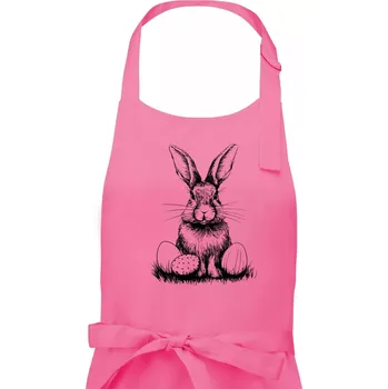 Kuchyňská zástěra Český velikonoční králík - Pánská zástěra na vaření - Univerzální velikost ( Růžová )