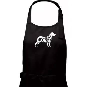 Kuchyňská zástěra Cane corso nápis v těle - Dámská zástěra na vaření - Univerzální velikost ( Černá )