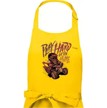 Kuchyňská zástěra Play Hard or Go Home - Pánská zástěra na vaření - Univerzální velikost ( Žlutá )