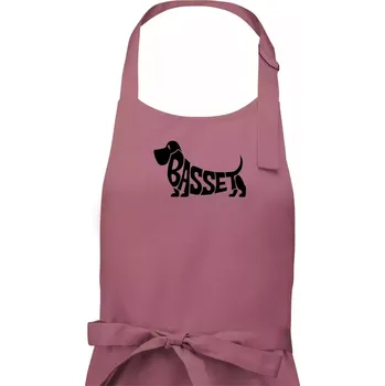 Kuchyňská zástěra Basset nápis v těle - Pánská zástěra na vaření - Univerzální velikost ( Starorůžová )