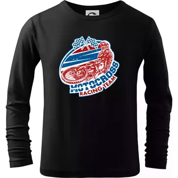 Chlapecké tričko Motocross racing team - Triko dětské Long Sleeve - 104-110cm / 3-4 roky ( Černá )