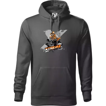 Pánská mikina ATV čtyřkolka Xtreme oranžová - Mikina pánská Cape s kapucí - 4XL ( Ocelově šedá )