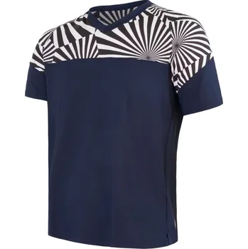 cyklistický dres SENSOR HELIUM pánský dres volný kr.rukáv deep blue/geometry XL