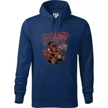 Pánská mikina Play Hard or Go Home - Mikina pánská Cape s kapucí - 5XL ( Půlnoční modrá )