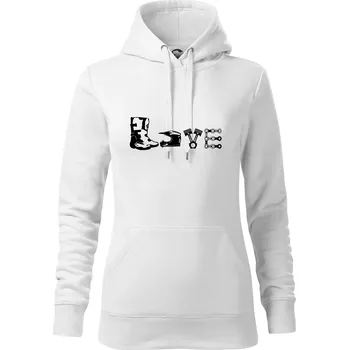 Dámská mikina Enduro Love - Mikina dámská Cape s kapucí - S ( Bílá )