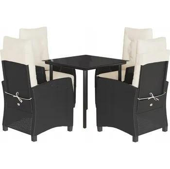 Sada zahradního nábytku z umělého ratanu VidaXL, černá, 5 ks