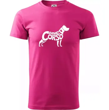 Cane corso nápis v těle - Klasické pánské triko vyšší gramáže - S ( Purpurová )