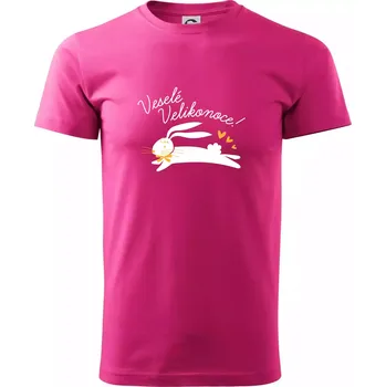 Pánské tričko Veselé Velikonoce - bíle - Klasické pánské triko vyšší gramáže - XS ( Purpurová )