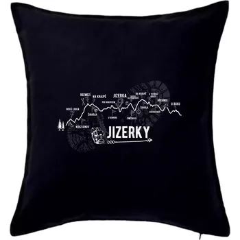 Polštář Profil Jizerské hory - Polštář 50x50 - 50x50 - Pouze potah ( Černá )