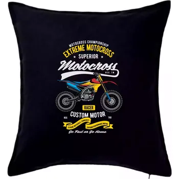 Polštář Motocross extreme custom motor - Polštář 50x50 - 50x50 - Pouze potah ( Černá )