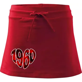 Dámská sukně 1960 v srdci - Sportovní sukně - two in one - S ( Červená )