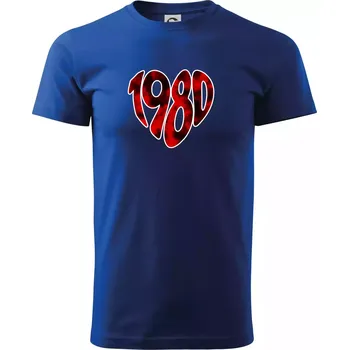 Pánské tričko 1980 v srdci - Triko extra velké (5-8XL) - 8XL ( Královská modrá )
