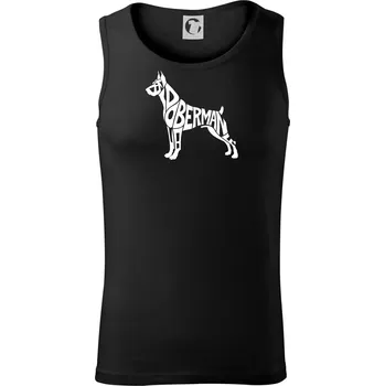 Doberman - nápis v tělě - Tílko pánské Core - 2XL ( Černá )