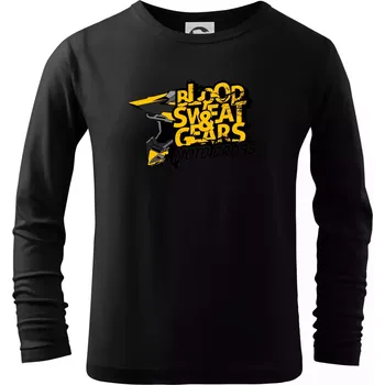 Chlapecké oblečení Motocross blood sweat gears - Triko dětské Long Sleeve - 134 cm/8 let ( Černá )