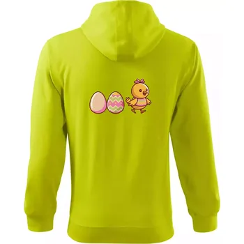Pánská móda Evoluce vajíčka - velikonoce - kuře - Mikina s kapucí na zip trendy zipper - XL ( Limetková )