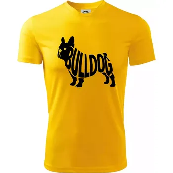 Chlapecké tričko Bulldog nápis v těle - Dětské triko sportovní (dresovina) - 158 cm/12 let ( Žlutá )