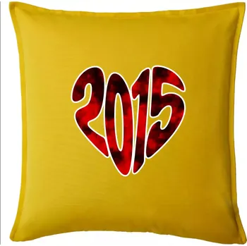Polštář 2015 v srdci - Polštář 50x50 - 50x50 - Pouze potah ( Žlutá )