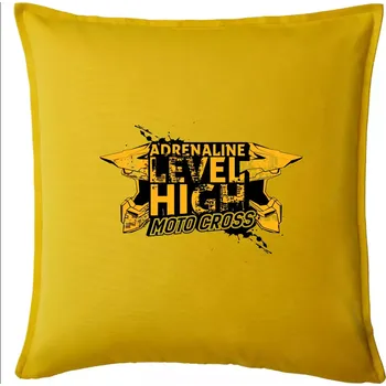 Polštář Motocross adrenaline level high - Polštář 50x50 - 50x50 - Pouze potah ( Žlutá )
