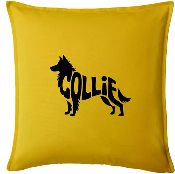 Polštář Colie nápis v těle - Polštář 50x50 - 50x50 - Pouze potah ( Žlutá )