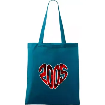 2005 v srdci - Taška bavlněná - 42 x 38 cm ( Petrolejová )