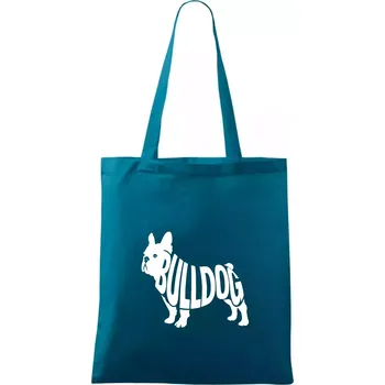 Bulldog nápis v těle - Taška bavlněná - 42 x 38 cm ( Petrolejová )