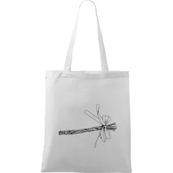 Pomlázka ležící - Taška bavlněná - 42 x 38 cm ( Bílá )